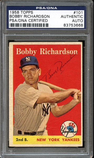 1958 Topps #101 Bobby Richardson Autographed PSA/DNA AUTHENTIC