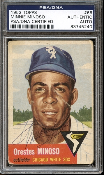 1953 Topps #66 Minnie Minoso Autographed PSA/DNA AUTHENTIC