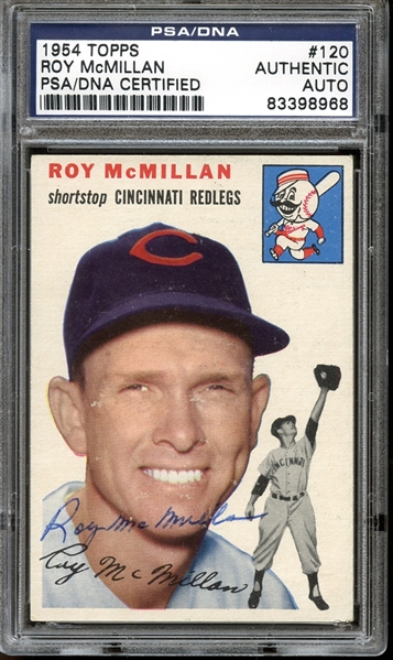 1954 Topps #120 Roy McMillan Autographed PSA/DNA AUTHENTIC