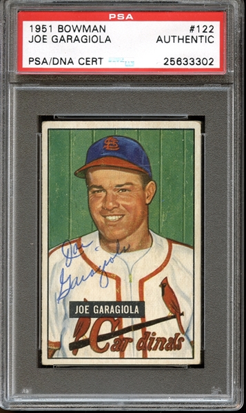 1951 Bowman #122 Joe Garagiola Autographed PSA/DNA AUTHENTIC