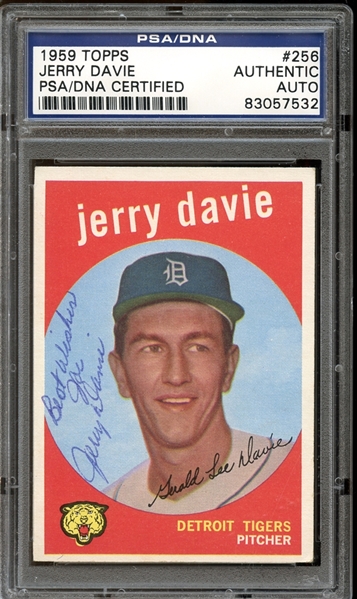 1959 Topps #256 Jerry Davie Autographed PSA/DNA AUTHENTIC