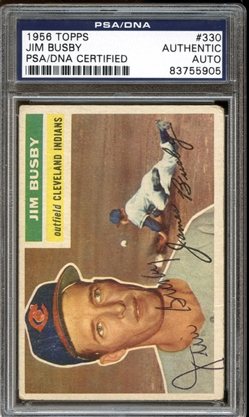 1956 Topps #330 Jim Busby Autographed PSA/DNA AUTHENTIC