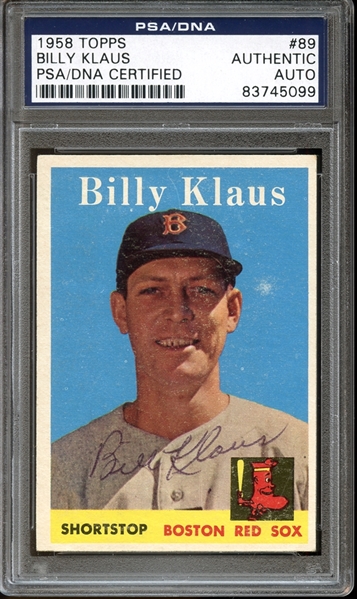 1958 Topps #89 Billy Klaus Autographed PSA/DNA AUTHENTIC