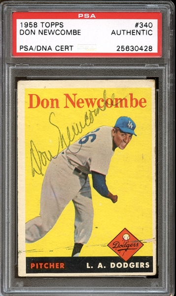 1958 Topps #340 Don Newcombe Autographed PSA/DNA AUTHENTIC
