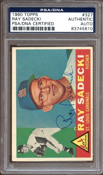 1960 Topps #327 Ray Sadecki Autographed PSA/DNA AUTHENTIC