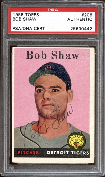 1958 Topps #206 Bob Shaw Autographed PSA/DNA AUTHENTIC