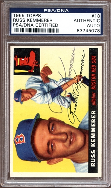 1955 Topps #18 Russ Kemmerer Autographed PSA/DNA AUTHENTIC
