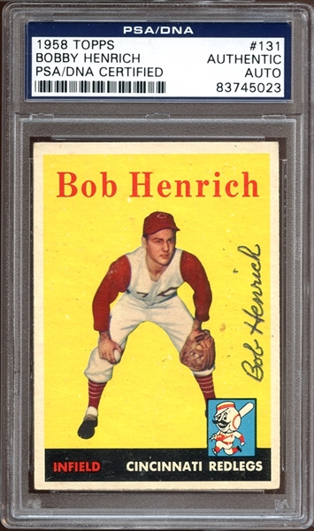 1958 Topps #131 Bobby Henrich Autographed PSA/DNA AUTHENTIC