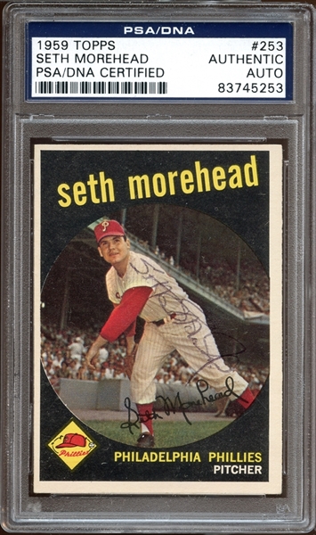 1959 Topps #253 Seth Morehead Autographed PSA/DNA AUTHENTIC