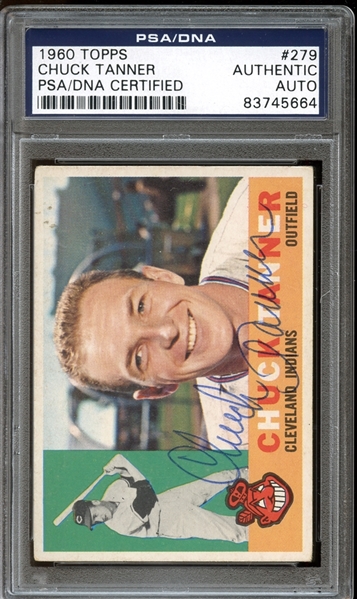1960 Topps #279 Chuck Tanner Autographed PSA/DNA AUTHENTIC