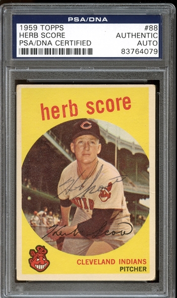 1959 Topps #88 Herb Score Autographed PSA/DNA AUTHENTIC