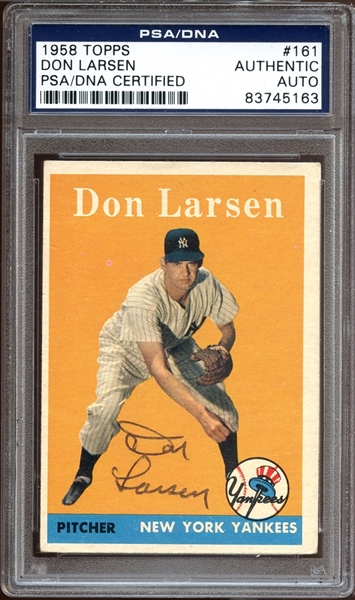 1958 Topps #161 Don Larsen Autographed PSA/DNA AUTHENTIC
