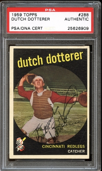 1959 Topps #288 Dutch Dotterer Autographed PSA/DNA AUTHENTIC