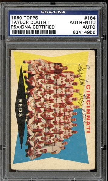 1960 Topps #164 Taylor Douthit Autographed PSA/DNA AUTHENTIC