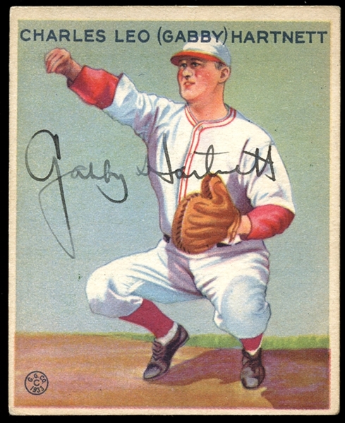 1933 Goudey #202 Gabby Hartnett Autographed JSA AUTHENTICATED