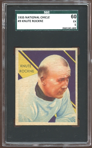 1935 National Chicle #9 Knute Rockne SGC 60 EX 5