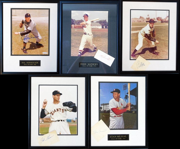 Star and HOF Signature Collection of (5) Cuts and Photos JSA