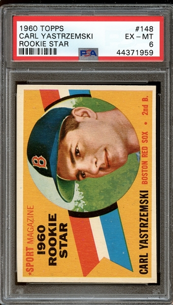 1960 Topps #148 Carl Yastrzemski Rookie Star PSA 6 EX/MT