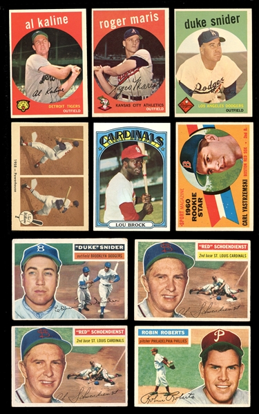 1955-1972 Shoebox Collection of (146) with Stars and HOFers