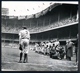 1948 Nat Fein Type I Original Photo "The Babe Bows Out" Signed by Fein PSA/DNA and Nat Fein Estate LOA