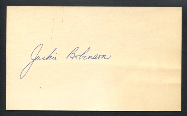 Jackie Robinson Signed 3x5 Card JSA