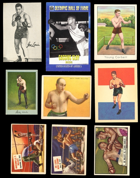 1910-1995 Boxing Group of (22) Cards with HOFers