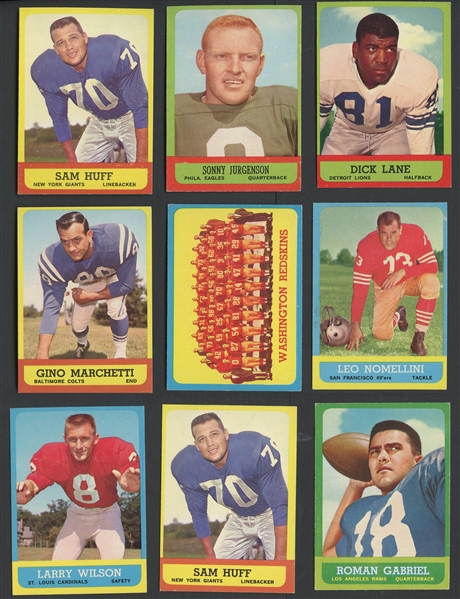 1963 Topps Group of Over 130 Football Cards with Stars and Hall of Famers
