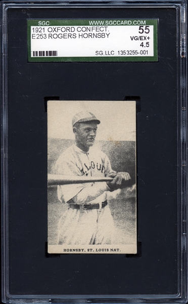 1921 Oxford Confect E253 Rogers Hornsby SGC 4.5 VG/EX+