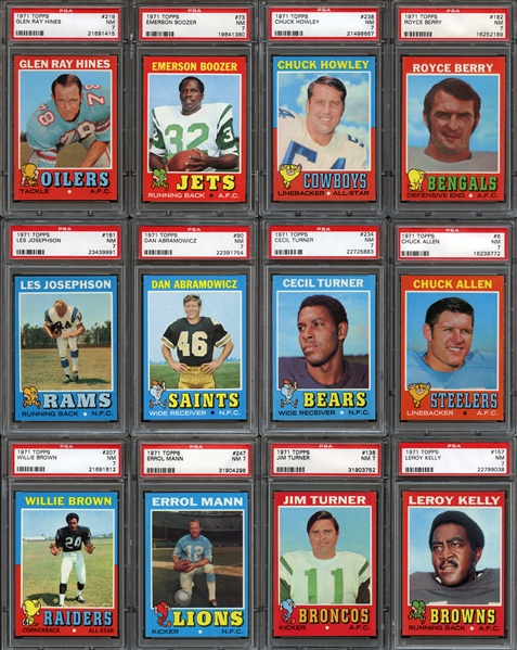 1971 Topps Football Group of (84) All PSA 7 NM