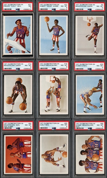 1971 Fleer Harlem Globetrotter Group of 42 PSA Graded Basketball Cards