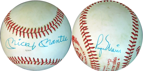 Extraordinary Mickey Mantle and Roger Maris Signed 1983 OML All-Star Ball JSA