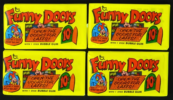 1970 Topps Funny Doors Unopened Wax Pack Group of (4)