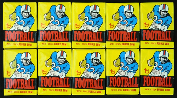 1976 Topps Football Unopened Wax Pack Group of (10)