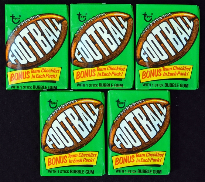 1974 Topps Football Unopened Wax Pack Group of (5)