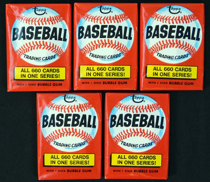 1974 Topps Baseball Unopened Wax Pack Group of (5)
