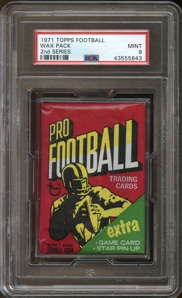 1971 Topps Football 2nd Series Unopened Wax Pack PSA 9 MINT