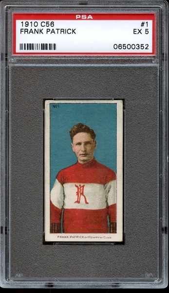 1910 Hockey C56 #1 Frank Patrick PSA 5 EX 