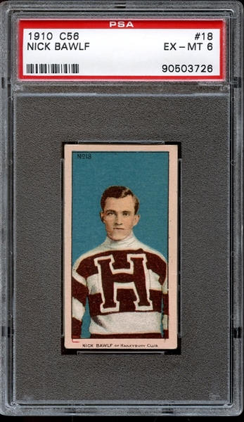 1910 Hockey C56 #18 Nick Bawlf PSA 6 EX/MT