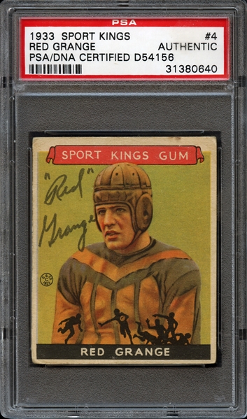 1933 Sport Kings #4 Red Grange PSA/DNA CERTIFIED AUTHENTIC