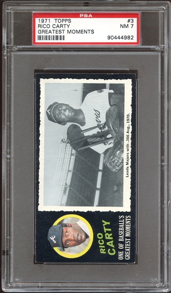 1971 Topps Greatest Moments #3 Rico Carty PSA 7 NM