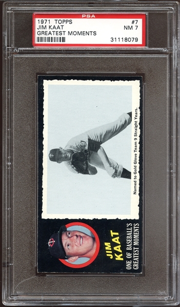 1971 Topps Greatest Moments #7 Jim Kaat PSA 7 NM