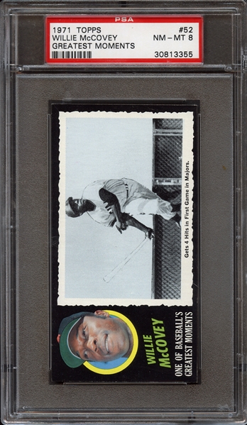 1971 Topps Greatest Moments #52 Willie McCovey PSA 8 NM/MT