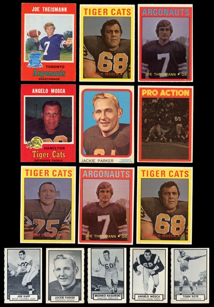 1962-1972 Topps CFL Group of (5) Complete and Near-Complete Sets