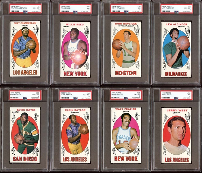 1969 Topps Basketball Near Complete Set (98/99) with Many PSA Graded