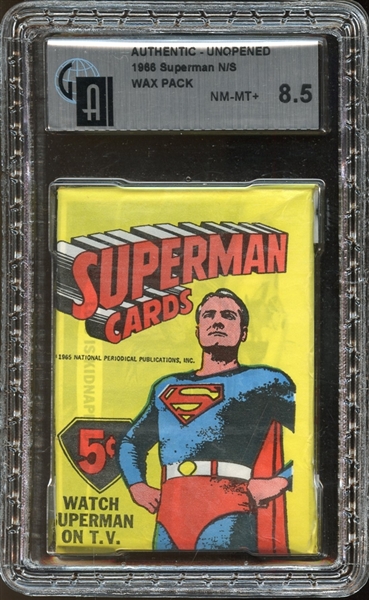 1966 Superman Unopened Wax Pack GAI 8.5 NM-MT+