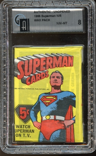 1966 Superman Unopened Wax Pack GAI 8 NM-MT