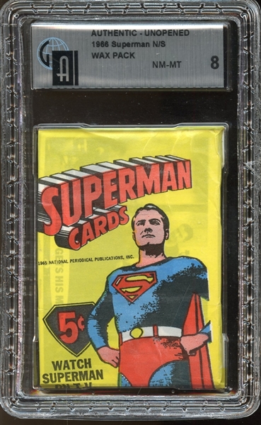 1966 Superman Unopened Wax Pack GAI 8 NM-MT