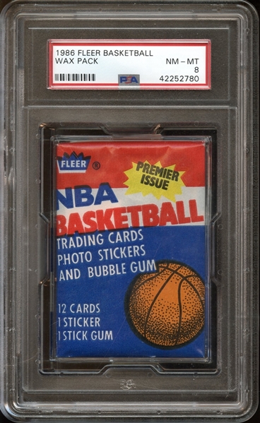 1986 Fleer Basketball Unopened Wax Pack PSA 8 NM/MT