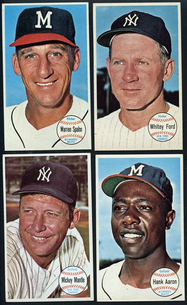 1964 Topps Giants Group of (5) with Mantle and Aaron