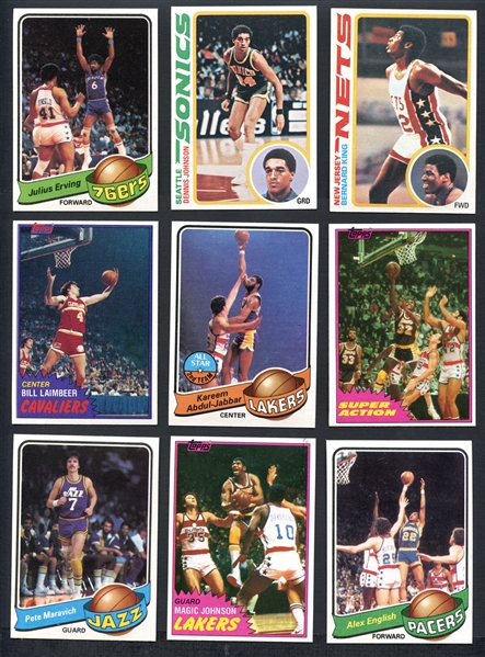 1977-1982 Topps Basketball Group of (5) Complete and Near-Complete Sets